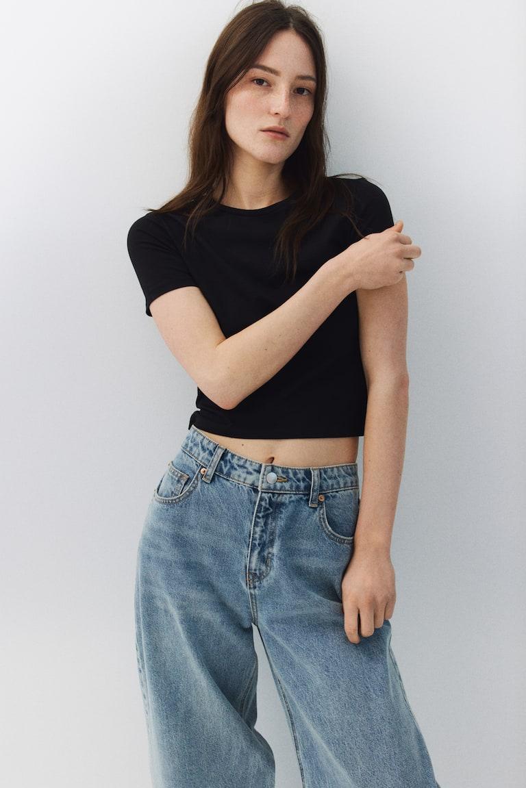 H&M Kurzes T-Shirt Schlussverkauf