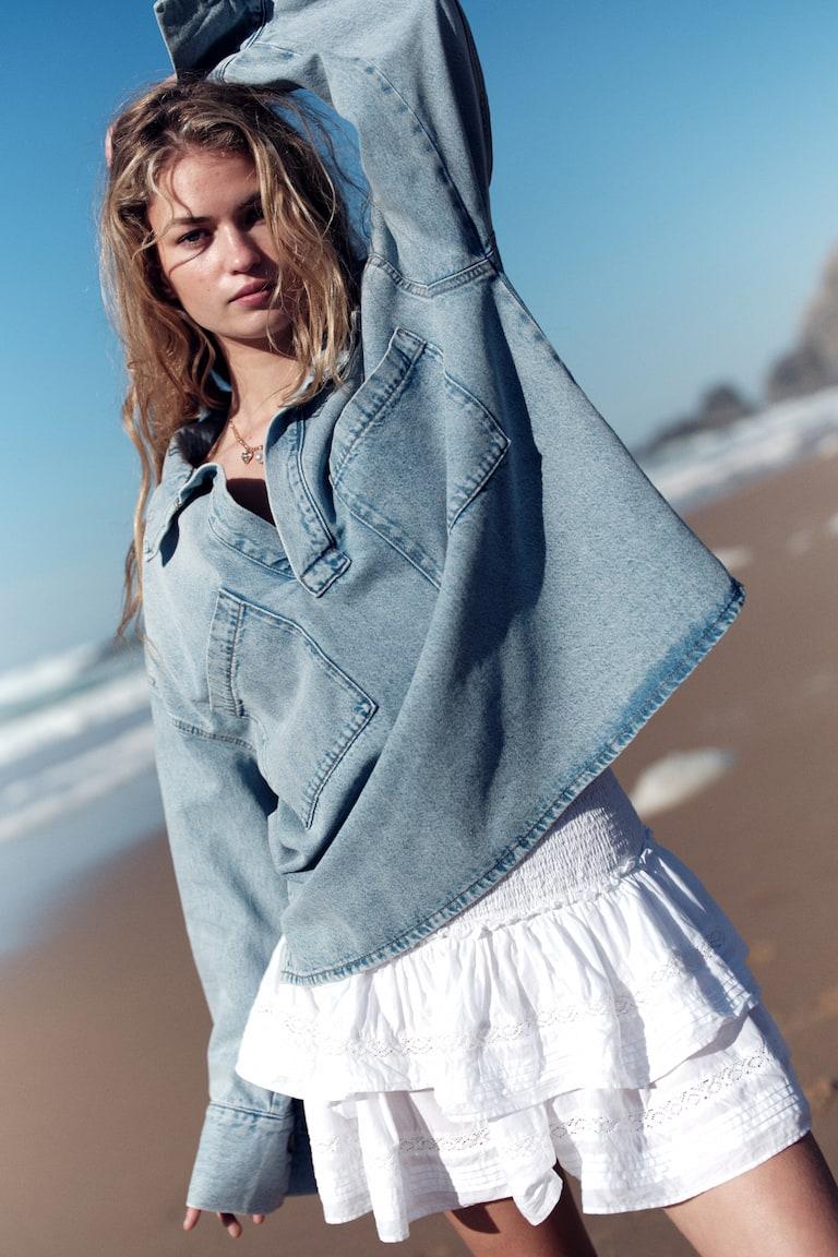 H&M Stufenrock mit Spitzeneinsätzen Kostenloser Versand international