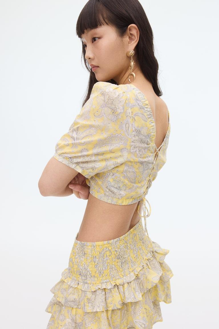 H&M Baumwollbluse mit Spitze Auslauf
