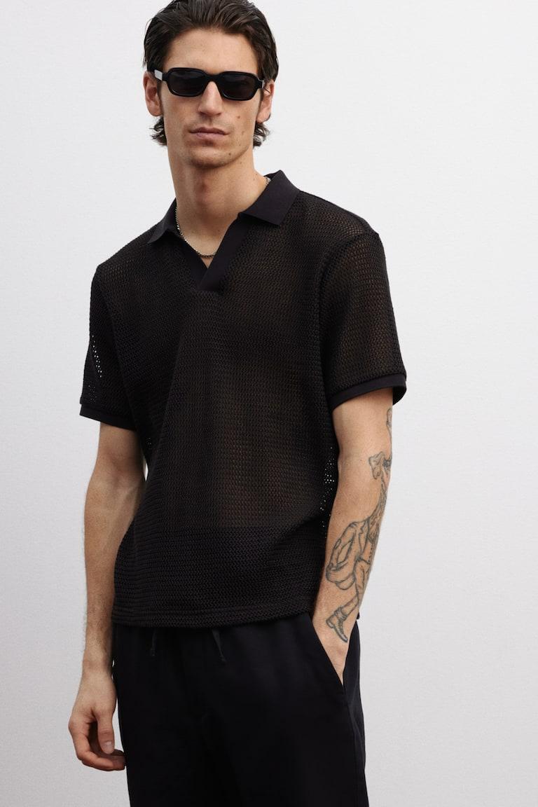 H&M Poloshirt in Ajourstrick Regular Fit 2025