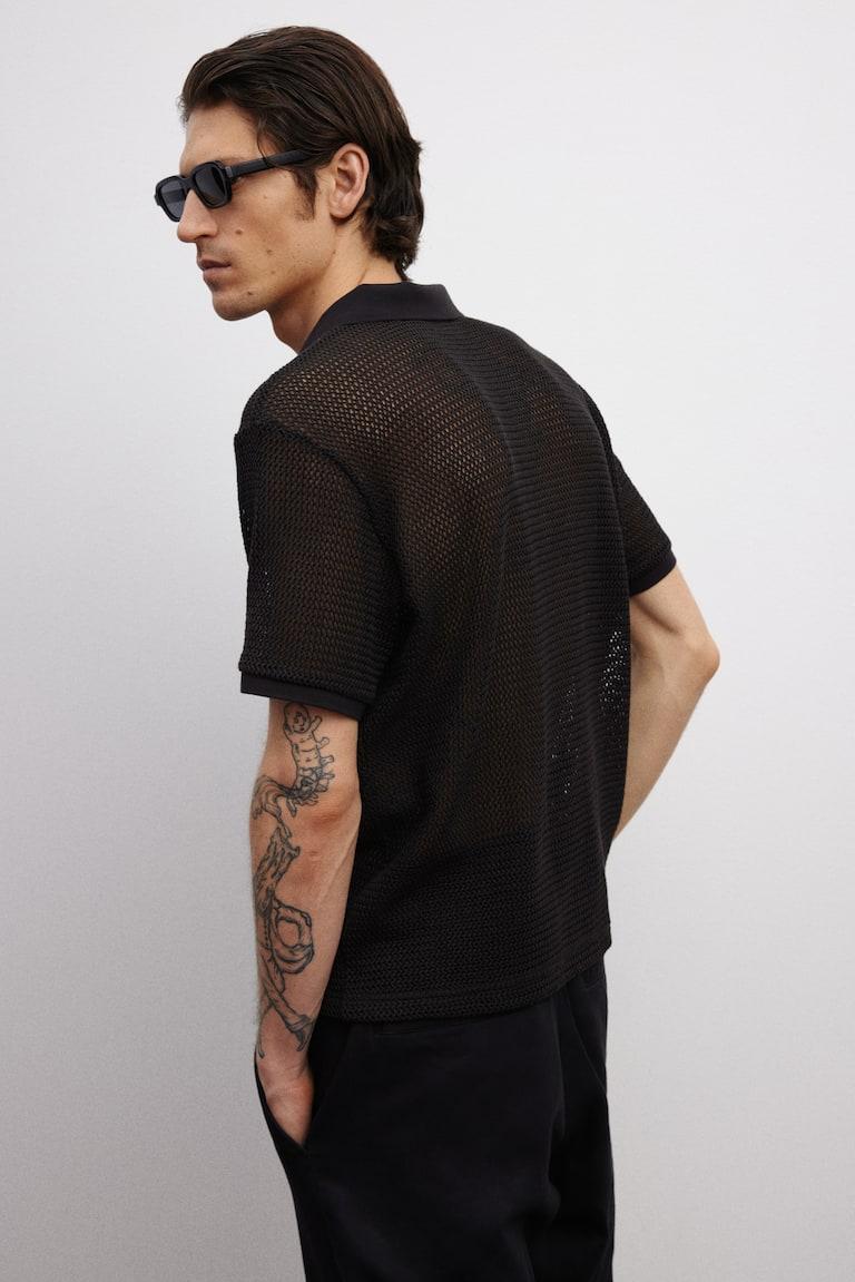 H&M Poloshirt in Ajourstrick Regular Fit Online