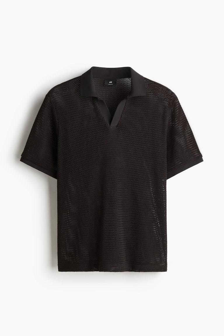 H&M Poloshirt in Ajourstrick Regular Fit Online