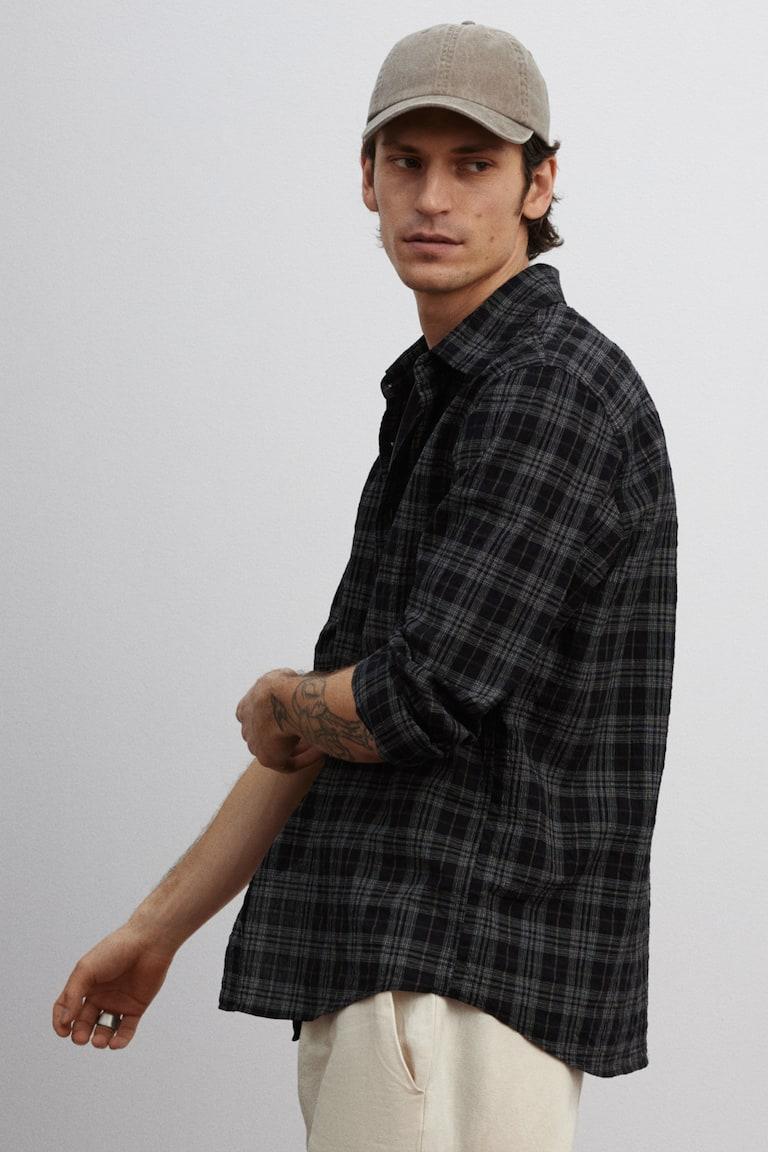 H&M Hemd mit Struktur in Loose Fit Verkauf