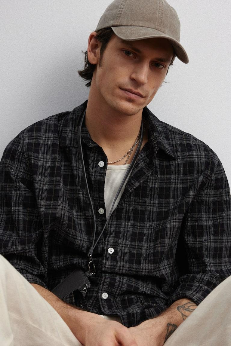 H&M Hemd mit Struktur in Loose Fit Angebote