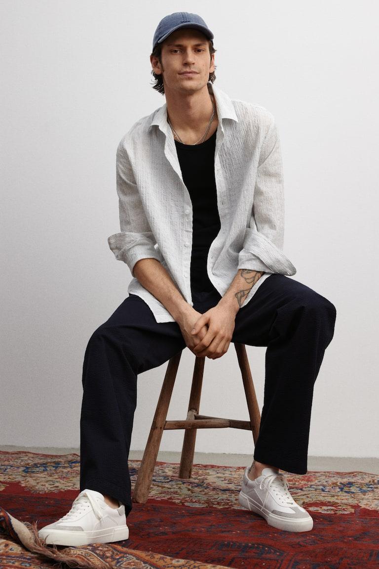 H&M Seersucker-Hose in Relaxed Fit Hotsell