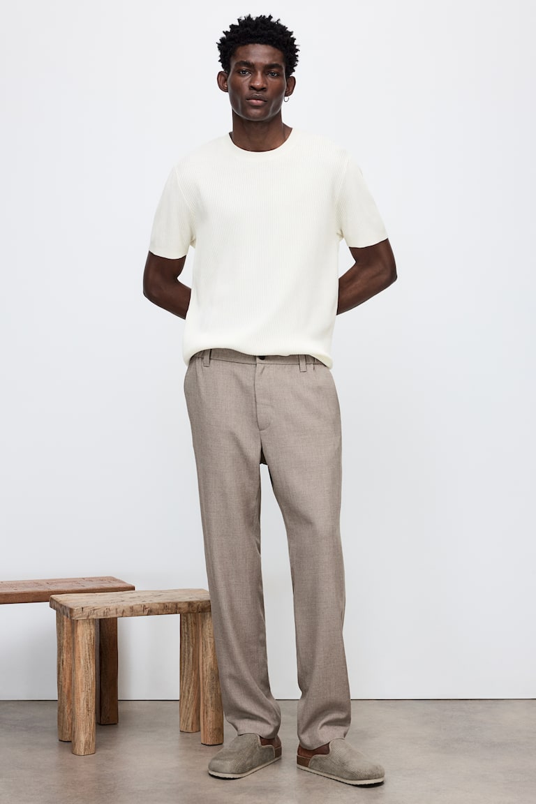 H&M T-Shirt in Rippstrick Regular Fit Fabrikverkauf