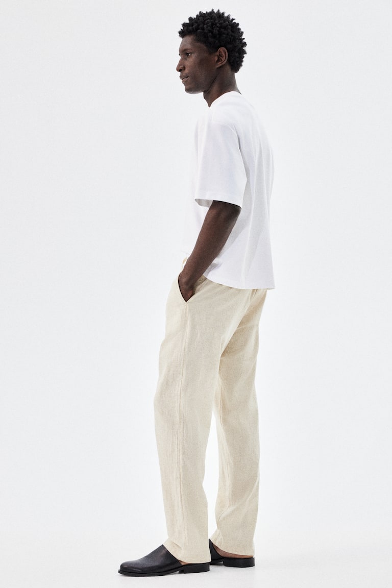 H&M Hose aus Leinenmix in Regular Fit Auslauf