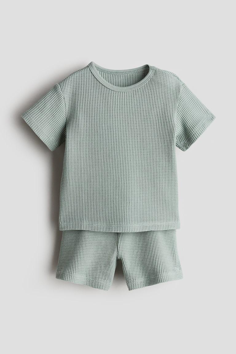 H&M Zweiteiler aus Baumwolle mit Waffelstruktur Tiefpreis