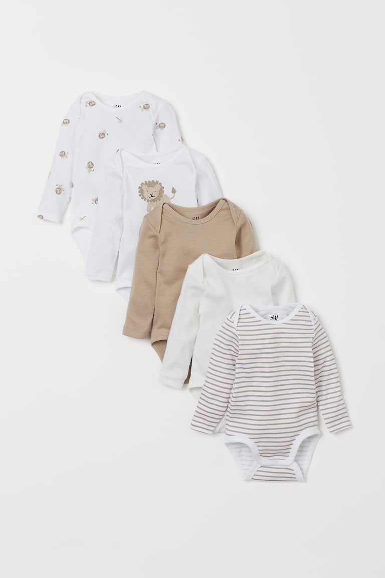 H&M 5er-Pack Langarmbodys