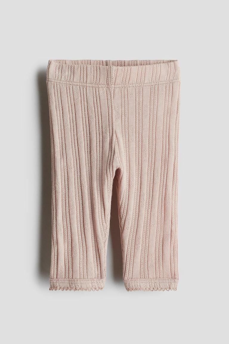 H&M Leggings aus Baumwolljersey mit Pointellemuster