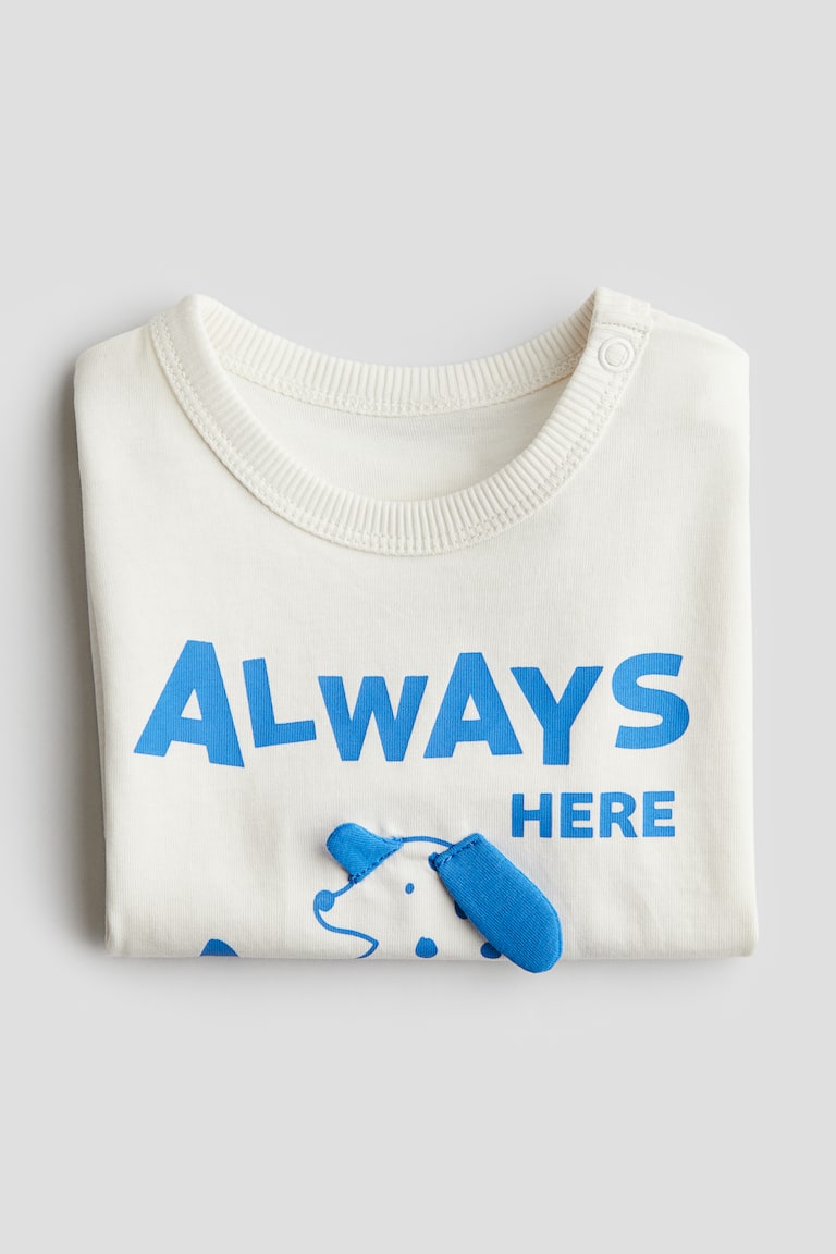 H&M Baumwoll-T-Shirt mit Print Heißer Verkauf
