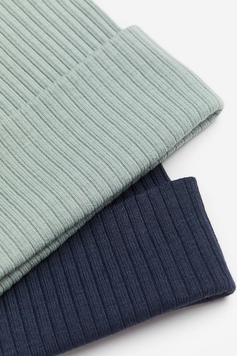 H&M 2er-Pack Gerippte Beanies mit Ohren zollfrei