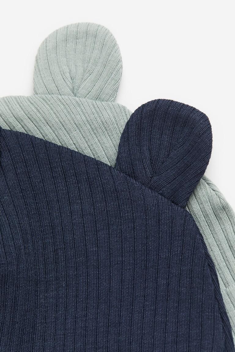 H&M 2er-Pack Gerippte Beanies mit Ohren 50% Rabatt für begrenzte Zeit