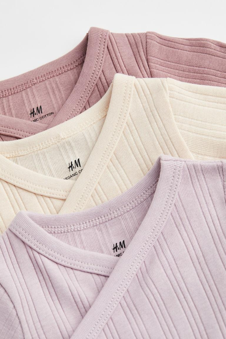 H&M 3er-Pack Gerippte Wickelbodys im Angebot