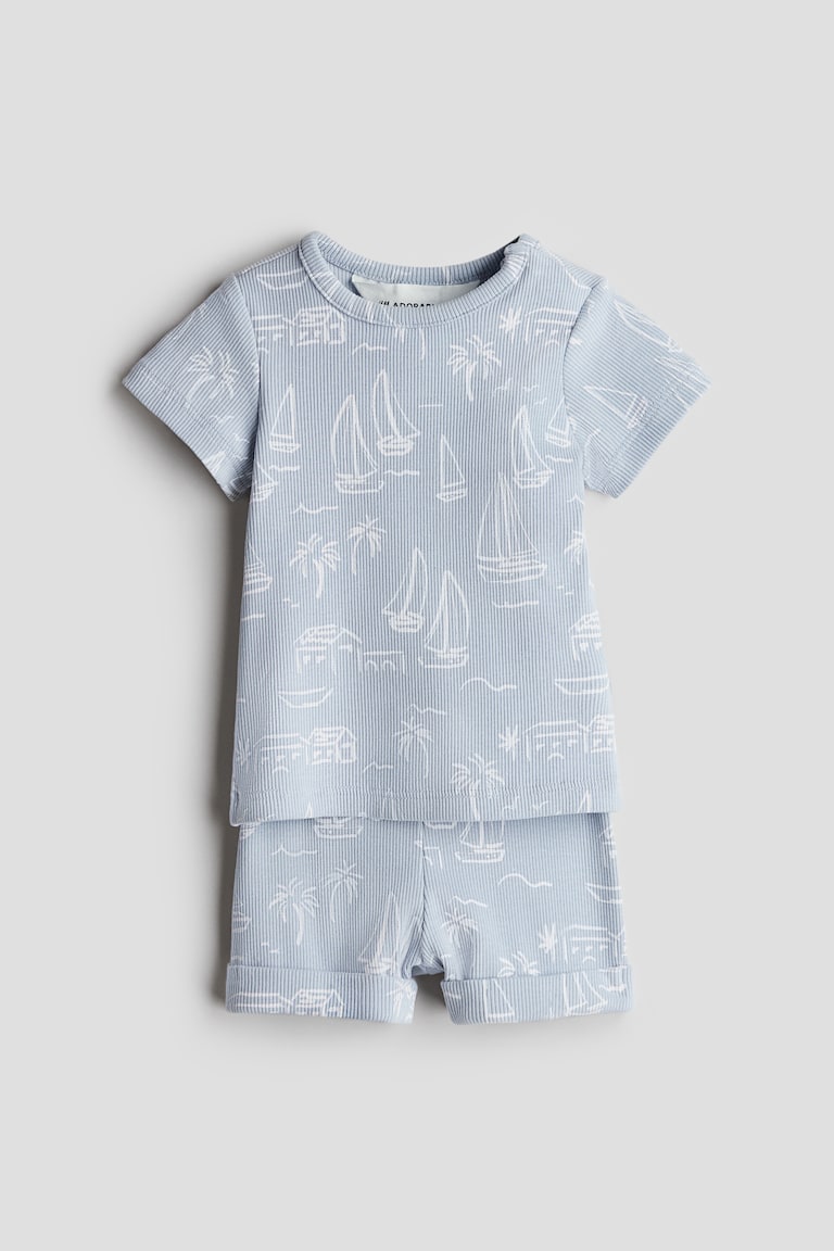 H&M Zweiteiler aus gerippter Baumwolle