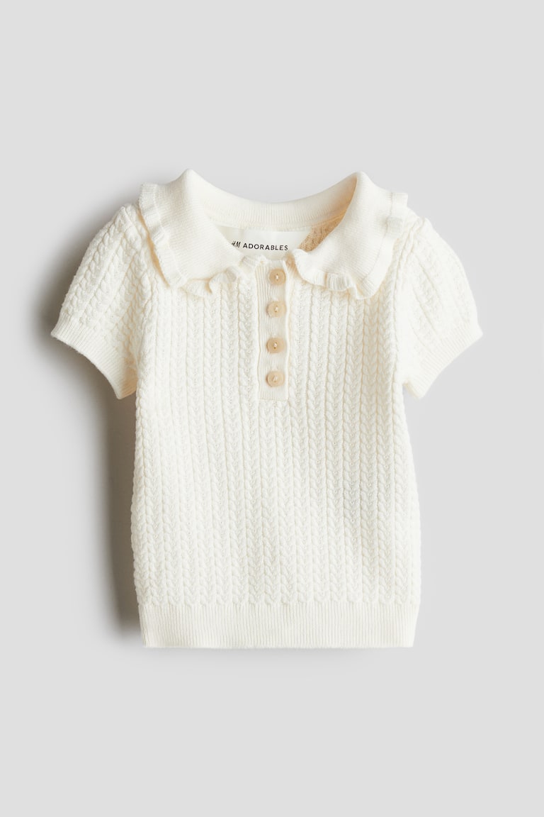 H&M Baumwollshirt aus Zopfstrick