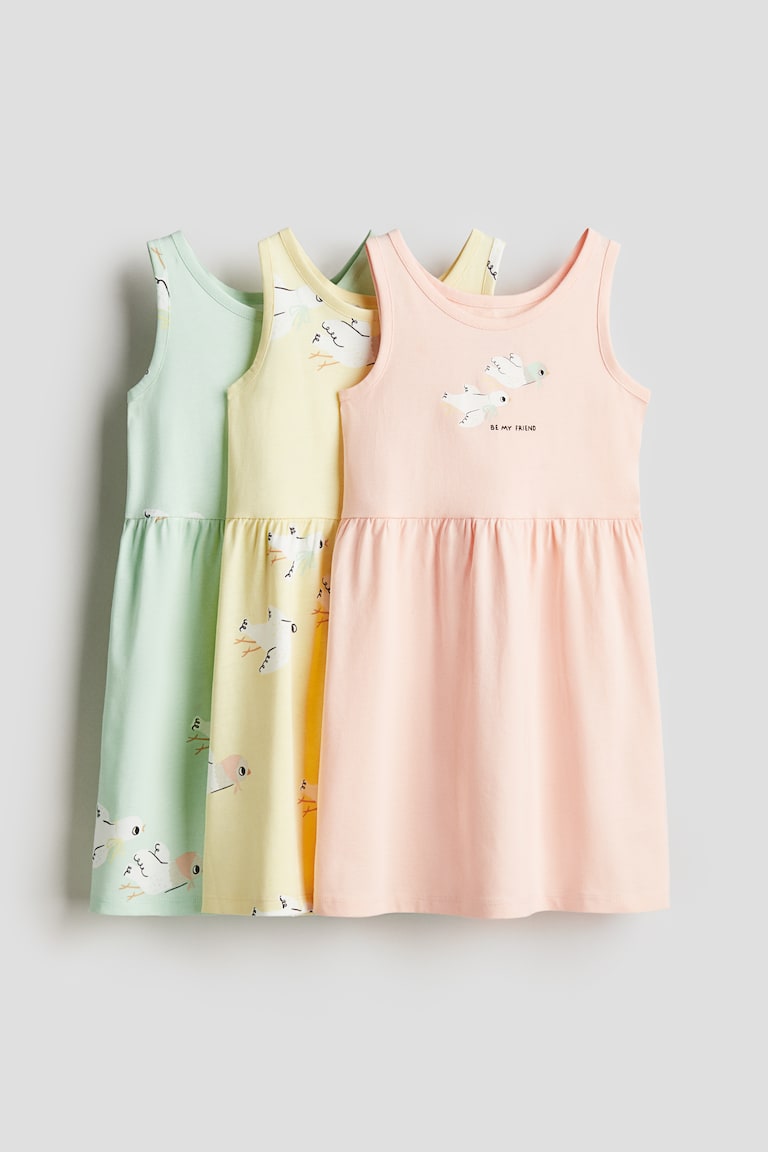 H&M 3er-Pack Bedruckte Baumwollkleider