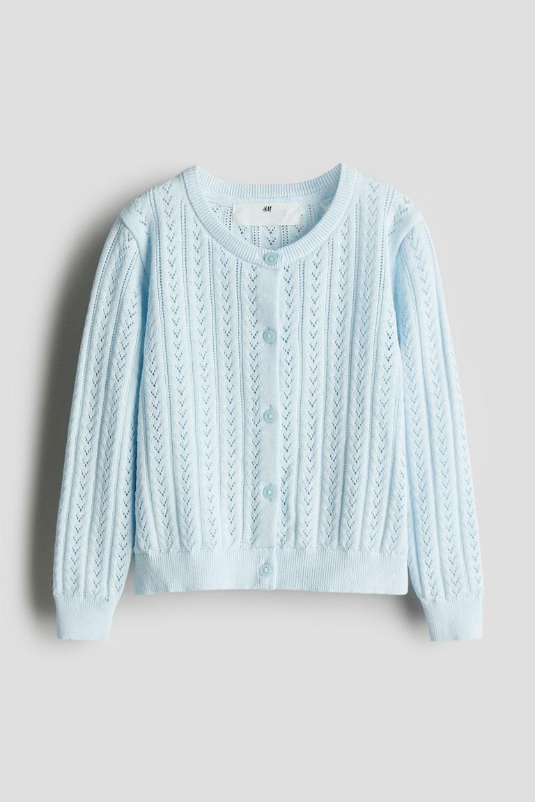 H&M Baumwoll-Cardigan in Pointellestrick