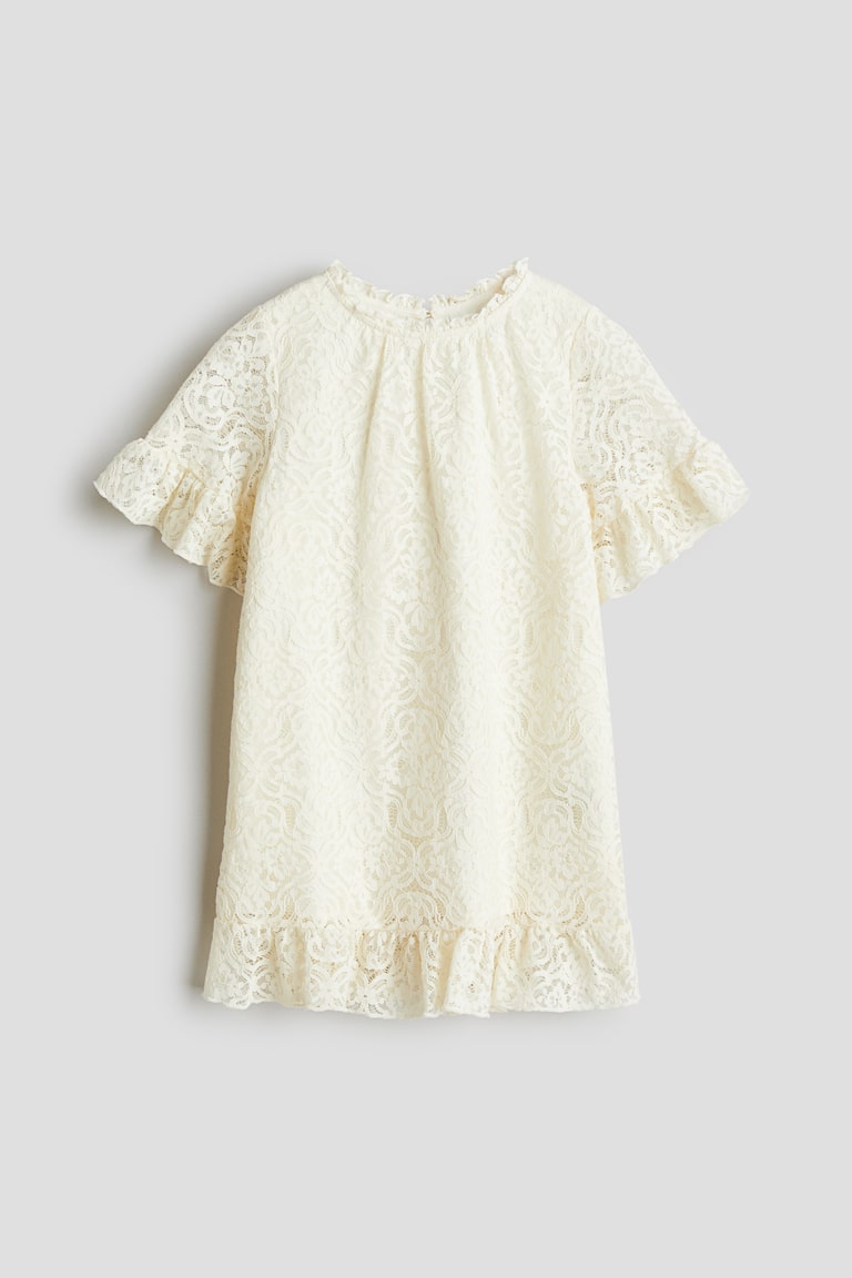 H&M Spitzenkleid mit Volantbesätzen