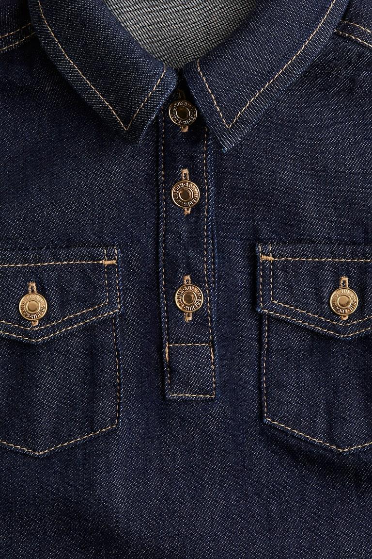 H&M Blusenkleid aus Denim Große Rabatte