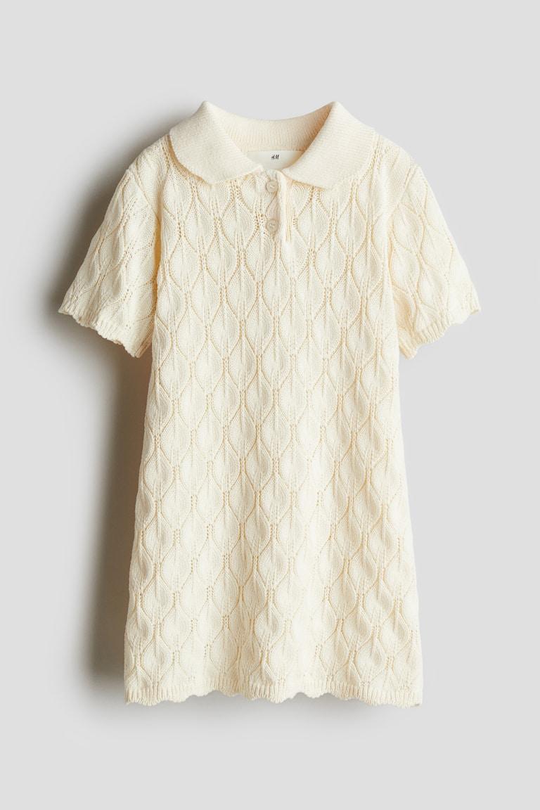 H&M Kleid in Pointellestrick