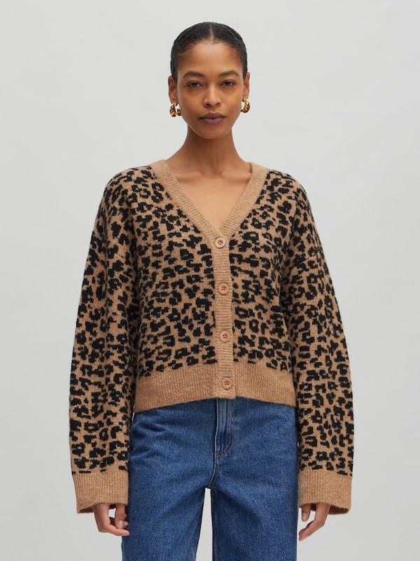 EDITED EDITED Strickjacke 'Leanne' in Beige Braun im Angebot