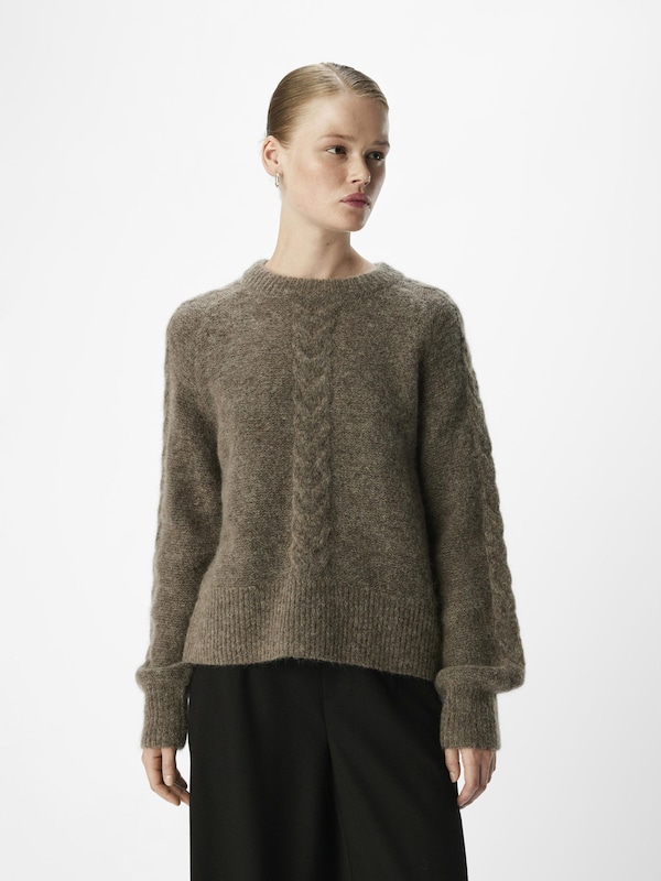 OBJECT OBJECT Pullover 'OBJNETE' in Braunmeliert Black Friday