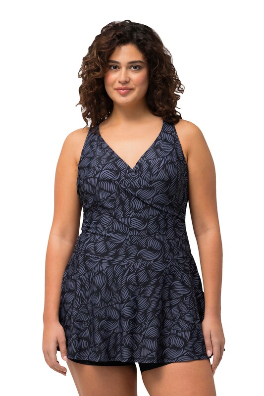 Ulla Popken Ulla Popken Bustier Badeanzugkleid in Grau Schwarz Online Outlet