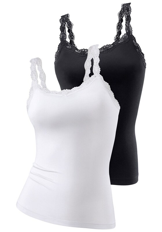 LASCANA LASCANA Bustier Spaghettitops in Schwarz Weiß Bis zu 65% Rabatt