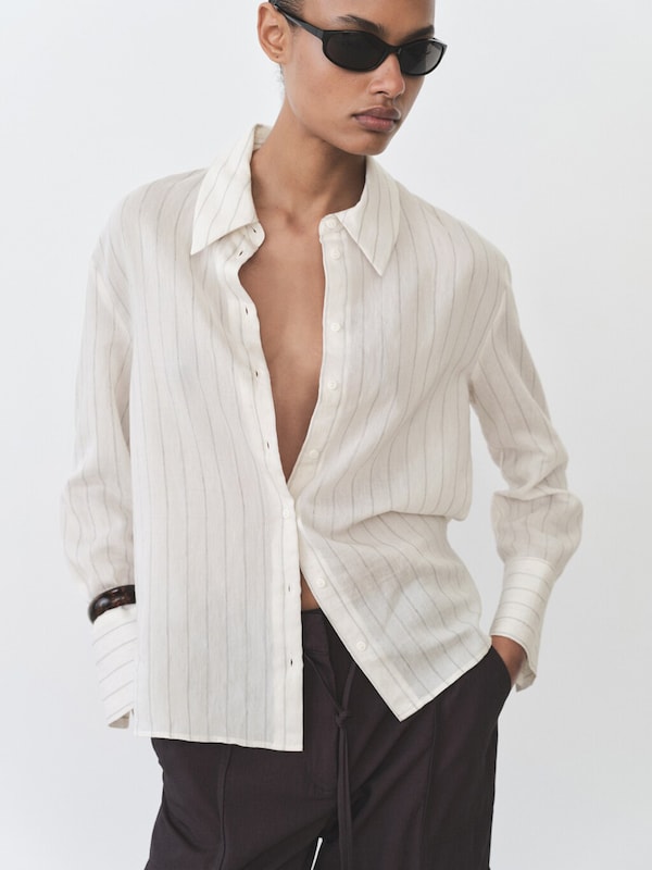 MANGO MANGO Bluse 'CORTAZAR' in Ecru Saisonale Angebote