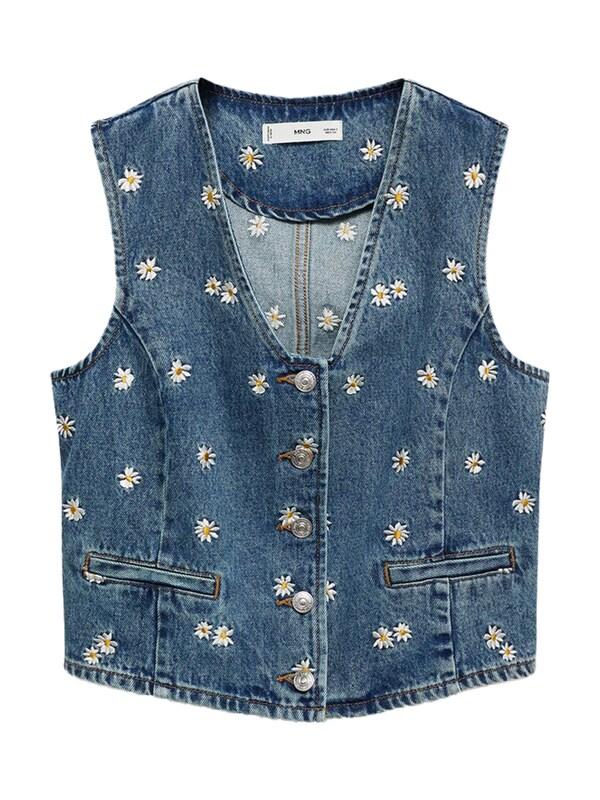 MANGO MANGO Weste 'MASSY' in Blue Denim Sonderangebote