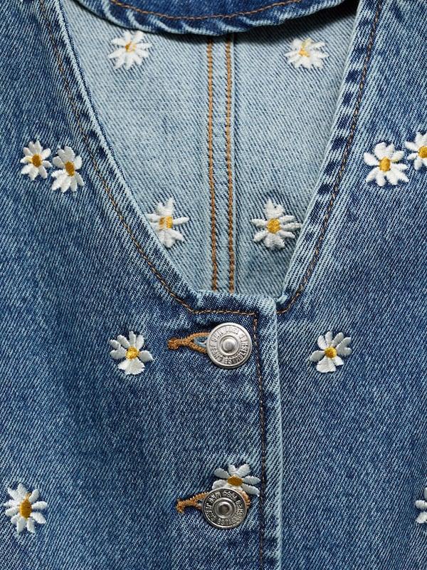 MANGO MANGO Weste 'MASSY' in Blue Denim Sonderangebote