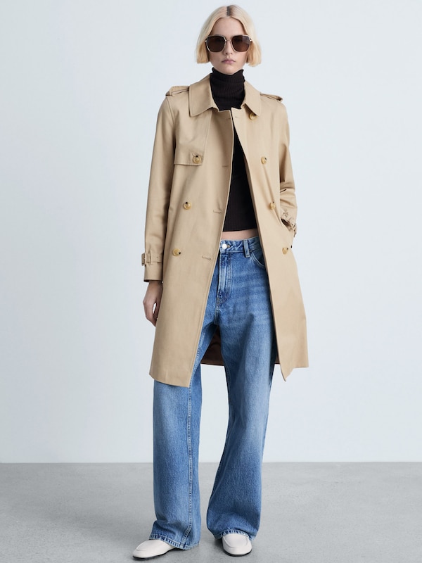 MANGO MANGO Übergangsmantel 'Polana' in Hellbeige Wochenangebot