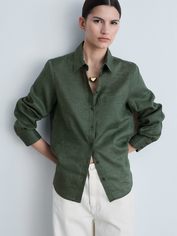 MANGO MANGO Bluse in Dunkelgrün JETZT KAUFEN