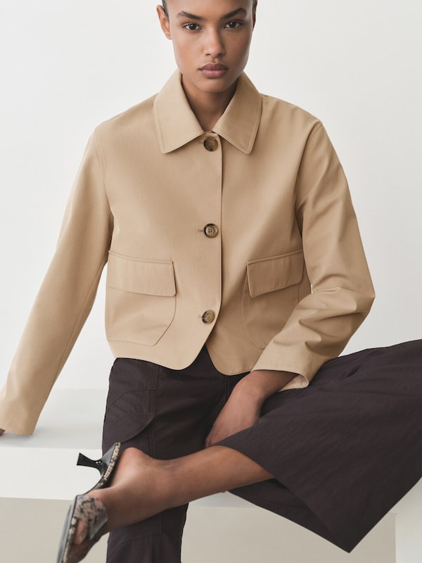 MANGO MANGO Jacke 'Newyork' in Khaki Nur für heute