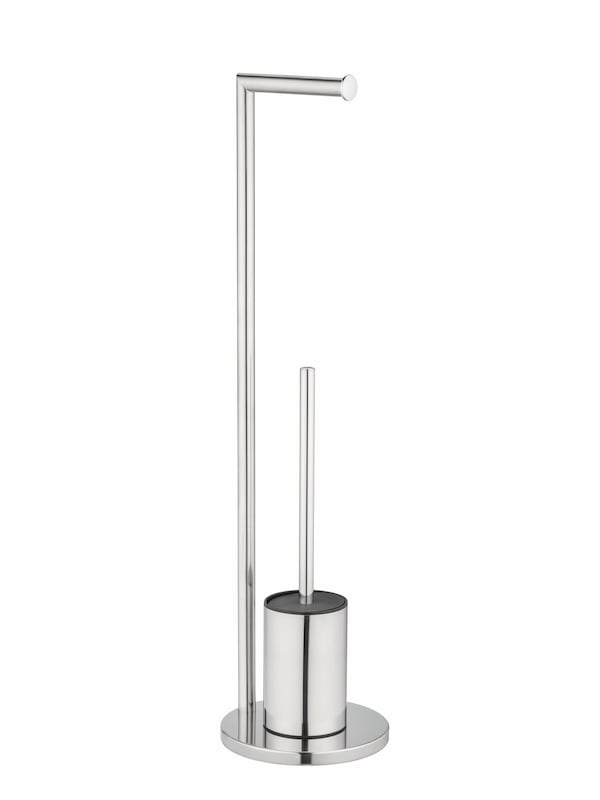 Wenko Wenko Stand WC-Garnitur 'Ferla' in Silber Riesige Ersparnisse
