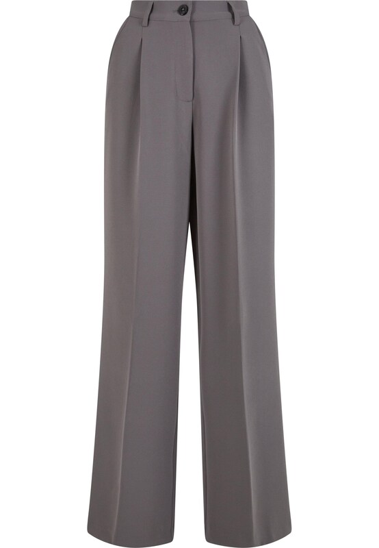 Urban Classics Urban Classics Wide Leg Bundfaltenhose in Grau