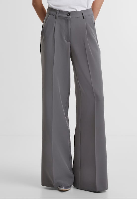 Urban Classics Urban Classics Wide Leg Bundfaltenhose in Grau Limitierter Zeitrabatt