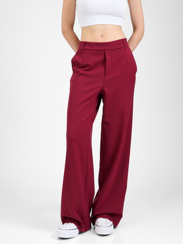 VILA VILA Wide Leg Hose 'VIVARONE' in Dunkelrot Exklusivangebot