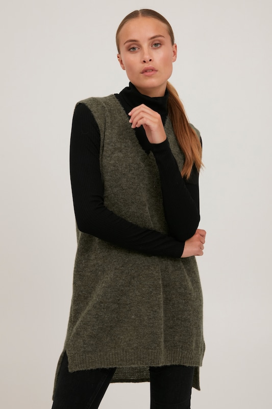 PULZ Jeans PULZ Jeans Pullover 'ASTRID' in Grün 50% Rabatt mit kostenlosem Versand