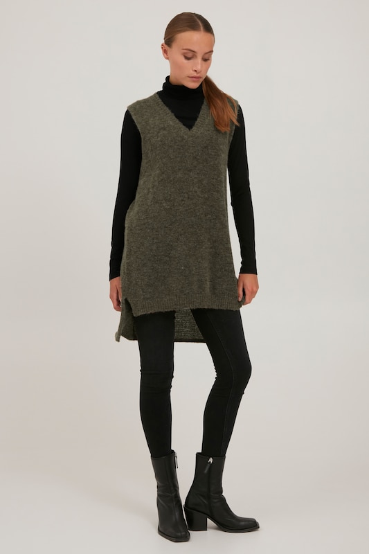 PULZ Jeans PULZ Jeans Pullover 'ASTRID' in Grün 50% Rabatt mit kostenlosem Versand
