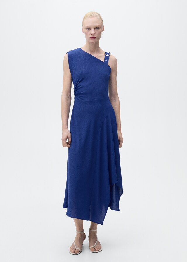 ﻿Mango Asymmetrisches Kleid mit Schnalle am Träger Begrenzt auf 3 Tage