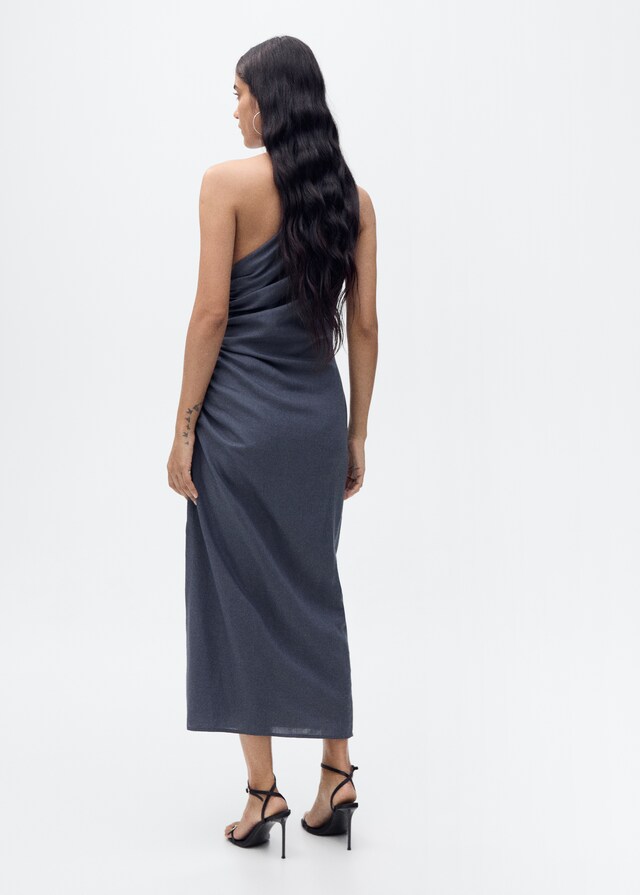 Mango Asymmetrisches Kleid mit gerafften Details Black Friday Preise