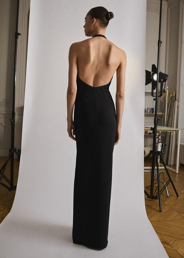 Mango Halterkleid mit Blumenschmuck 50% Rabatt für begrenzte Zeit