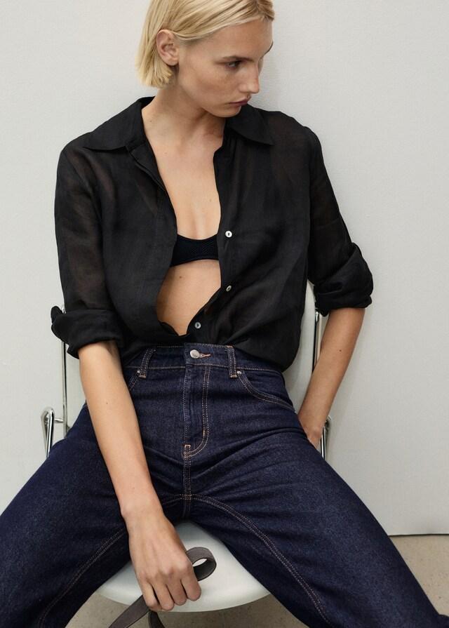 Mango Flared-Rinse-Wash-Jeans mit Schlitzen Fabrikpreis