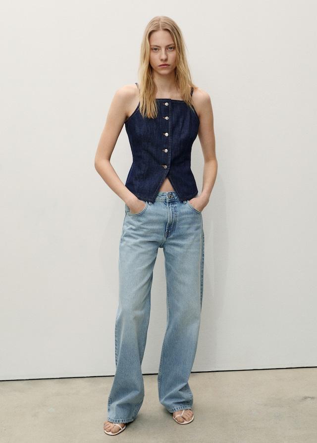 Mango Gerade Jeans Miami mit mittlerer Bundhöhe Rabatt