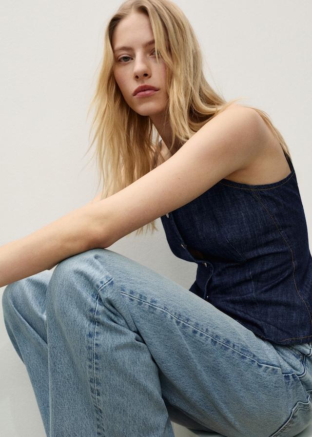 Mango Gerade Jeans Miami mit mittlerer Bundhöhe Rabatt