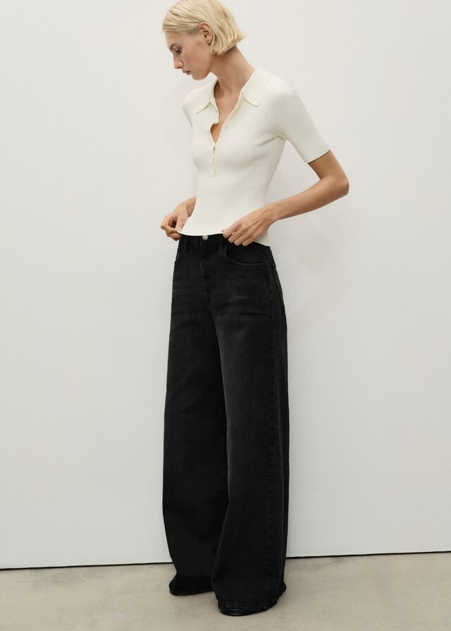 Mango Wideleg-Jeans mit hohem Bund Versandkostenfrei
