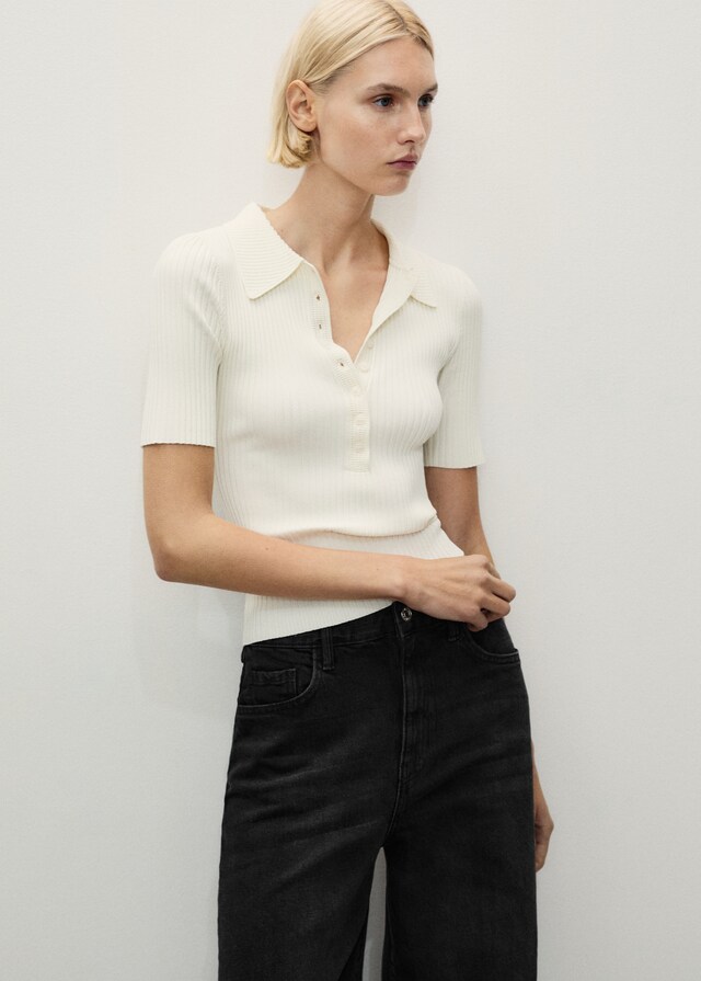 Mango Wideleg-Jeans mit hohem Bund Versandkostenfrei