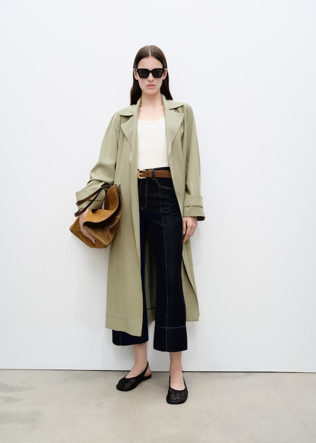 Mango Soft Trenchcoat mit Gürtel Großer Ausverkauf